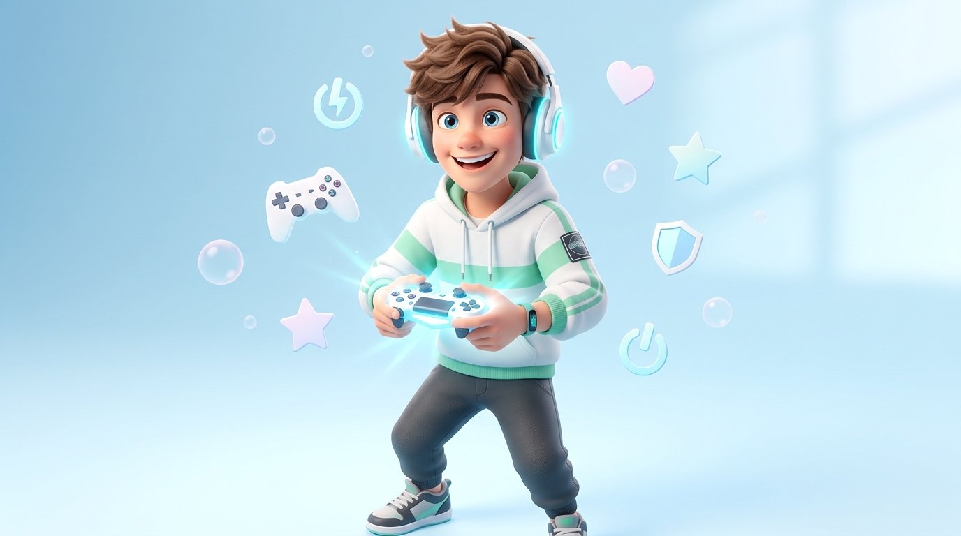 Gameloby featured light 3D gaming mascot