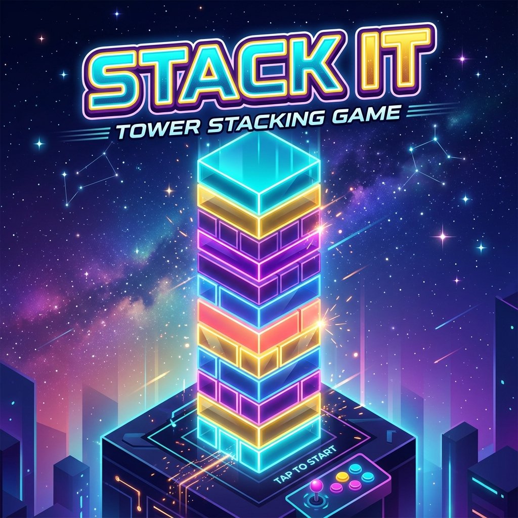 Stack It - 3D Neon Tower Stacking Arcade
